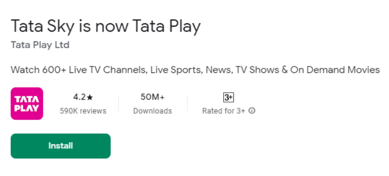 Tataplay App for PC Windows 11, 10 Download (Tata Sky App)